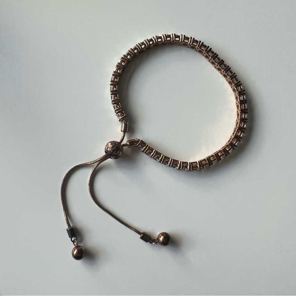 Diamonique adjustable tennis bracelet - Picture 2 of 9